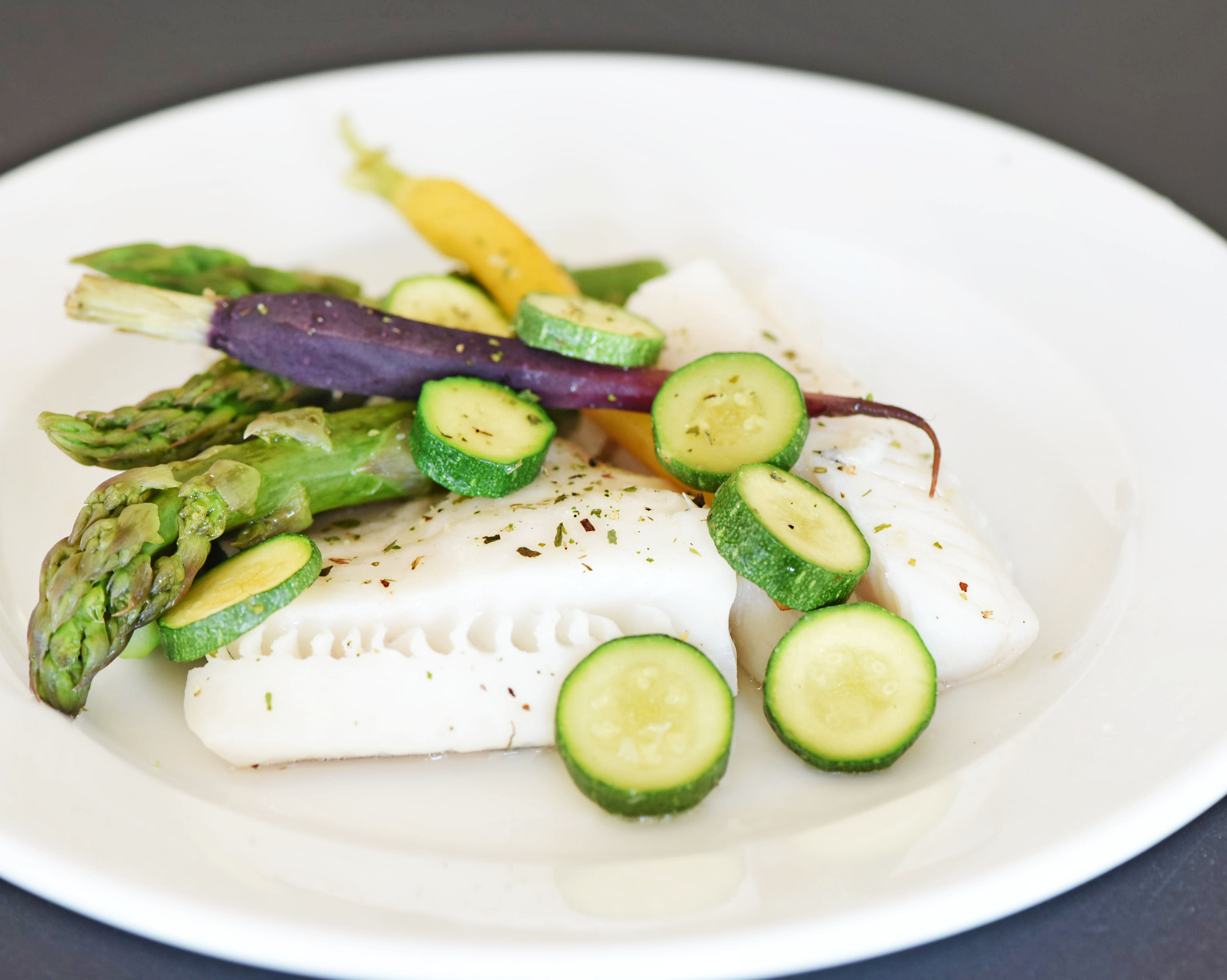 Steamed halibut with vegetables Anna Lewandowska healthy plan by Ann